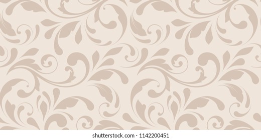 Floral seamless pattern. Plant texture for fabric, wrapping, wallpaper and paper. Decorative print.