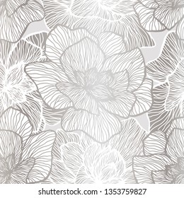 Floral seamless pattern. Plant texture for fabric, wrapping, wallpaper and paper. Decorative print.