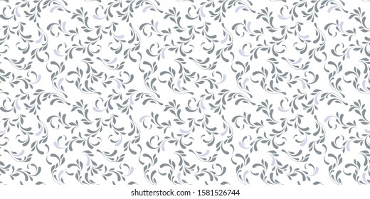 Floral seamless pattern. Plant texture for background, fabric, wrapping, wallpaper and paper. Decorative print.