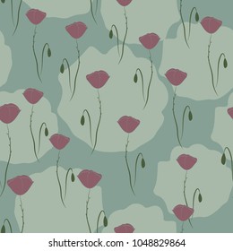 floral seamless pattern, poppies