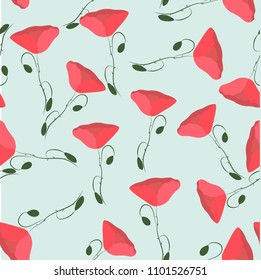 floral seamless pattern, poppies