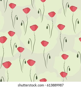 floral seamless pattern, poppies