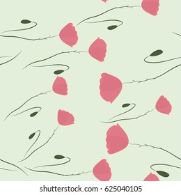floral seamless pattern, poppies