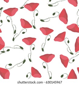 floral seamless pattern, poppies