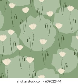 floral seamless pattern, poppies