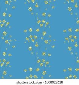 Floral Seamless Pattern with Pretty Flowers. Ornament for Blouse Print Tablecloth. Retro Pattern for Wrapping Paper. Vector Seamless Flowers. Colorful Modern Rapport.