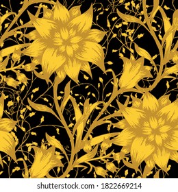 Patrón floral sin foco con bonitas flores. Ornamento para papel tapiz de Shirt. Colorida Moderna Rapport. Flores sin vectores. Patrón retro para envolver papel.