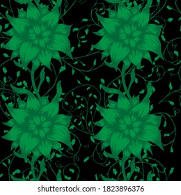 Floral Seamless Pattern with Pretty Flowers. Ornament for Textile Print Linen. Trendy Pattern for Wrapping Paper. Vector Seamless Flowers. Colorful Modern Rapport.