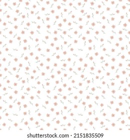 Patrón floral sin fisuras. Hermosas flores. Impresión con flores rosadas pequeñas. Impresión Ditsy. Borde de primavera. plantilla elegante para impresoras de moda