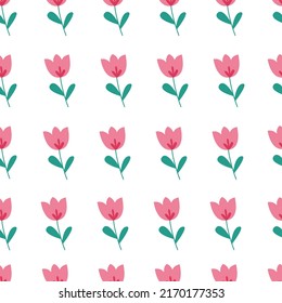 Floral seamless pattern, floral print, branch and leaves. Vector illustration.