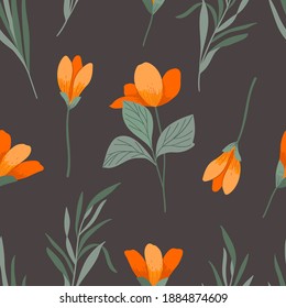 Patrón sin soldadura floral para impresión, textil, tela, indumentaria. El fondo moderno y estilizado con flores.