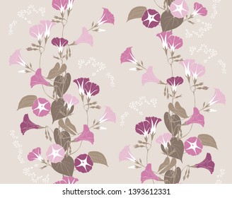 Floral seamless pattern for printing on textiles . The ornament has 6 colors.