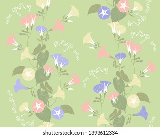 Floral seamless pattern for printing on textiles . The ornament has 6 colors.