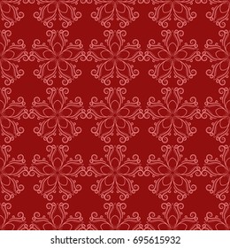 Floral seamless pattern. Red abstract background for wallpaper and textile