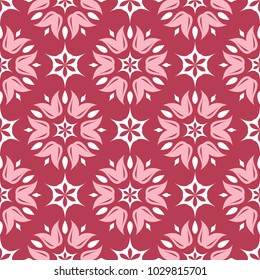 Floral seamless pattern. Red colored background for wallpapers, textile and fabrics