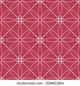 Floral seamless pattern. Red colored background for wallpapers, textile and fabrics