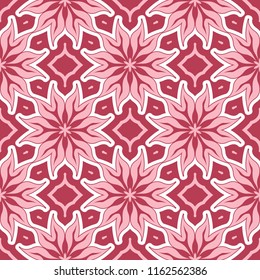 Floral seamless pattern. Red colored background for wallpapers, textile and fabrics