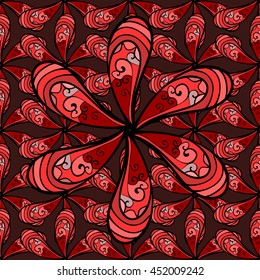 Floral seamless pattern. Red flower background.