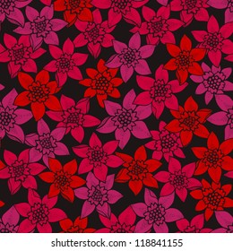 Nahtlose Blumenmuster mit roten Blumen
