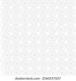 Floral seamless pattern. Repeating black floral grid isolated on white background. Simple repeating floral motif. Islamic texture for design suitable for large event backgrounds