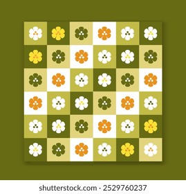 Floral seamless pattern. Repeating design element for printing on fabric. Wallpaper and texture. Bloom and blossom plants and flowers. Social media cover. Flat vector illustration