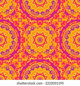 Floral seamless pattern. Repeating elements urban fashion. Wave bright camouflage background. Spring textile elegant print. Retro design fabric ornament. Minimal shape bohemian geometry.