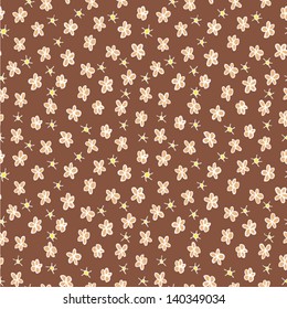 Floral Seamless Pattern (repetitive) on dark red background. Illustration is in eps8 vector mode.