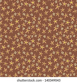 Floral Seamless Pattern (repetitive) on dark red background. Illustration is in eps8 vector mode.