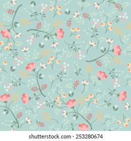 Floral seamless pattern. Retro background