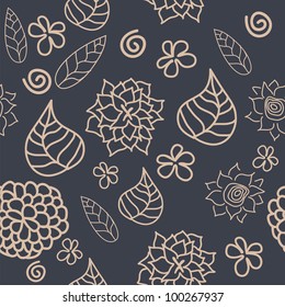 Floral seamless pattern in retro style