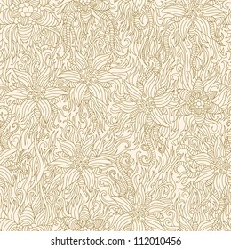 Floral seamless pattern in retro style