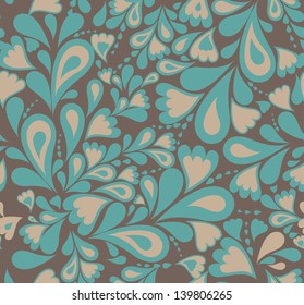 Floral seamless pattern in retro style. Vector