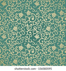 Floral seamless pattern in retro style