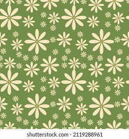 Floral seamless pattern in retro style. Modern print for fabric, textiles, wrapping paper. Vector illustration