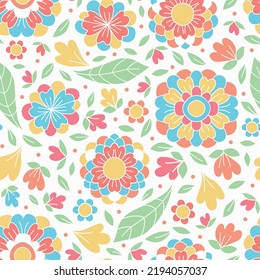 Floral seamless pattern in retro style. Vector illustration. Trendy design for any purpose.