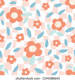 Patrón floral sin fisuras en estilo retro. Ilustración vectorial. Diseño de moda para cualquier propósito.