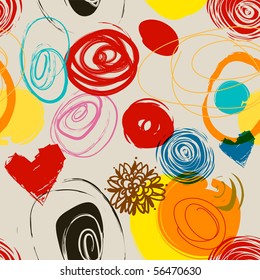 Floral seamless pattern in retro style