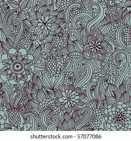 Floral seamless pattern in retro style