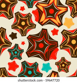 Floral seamless pattern in retro style