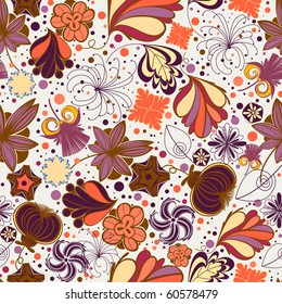 Floral seamless pattern in retro style