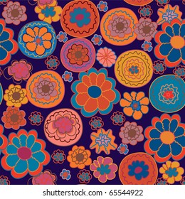 Floral seamless pattern in retro style