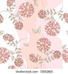 Floral seamless pattern in retro style