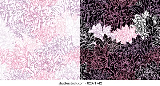 Floral seamless pattern in retro style