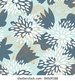 floral seamless pattern in retro style