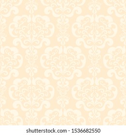 Floral seamless pattern in Rococo style. Damascus, Wallpaper, vector.