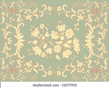 Floral seamless pattern in rococo style