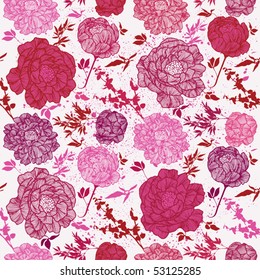 Floral seamless pattern with rose