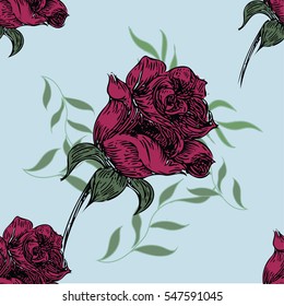 Floral Seamless Pattern with Rose