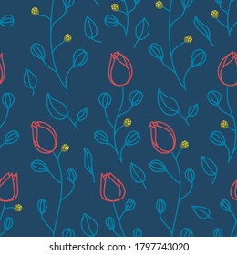 Floral seamless pattern. Rose buttons and lovely leaves texture. Made for printing on fabric. Two styles.