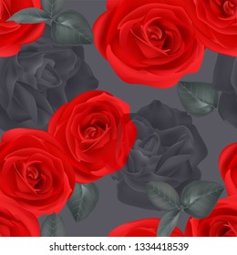 Floral seamless pattern with rose - vector